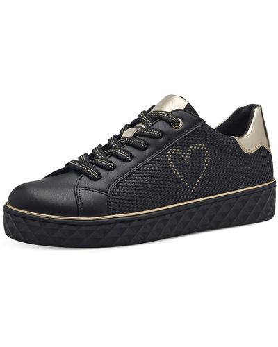 Marco Tozzi Low sneaker by gmk low top 2-83700-42 098 black comb textil/synthetik mit mt rem sock - Schwarz