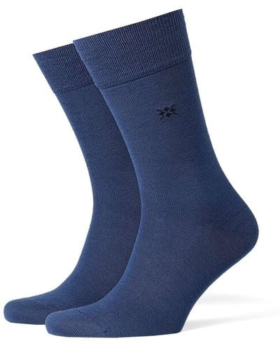 Burlington Socken leeds schurwolle, logo, uni, one size, 40-46 - Blau