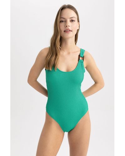 Defacto "fall in love"-badeanzug mit normaler passform - Grün