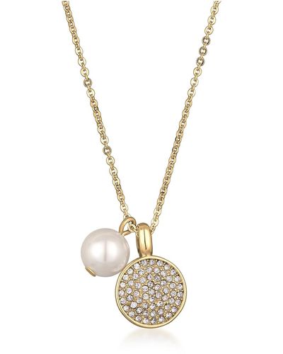 Elli Jewelry Halskette mit kristall-perlenanhänger, elegant, farbe silber - Mettallic
