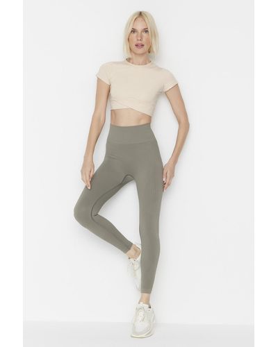 Jerf Lily khakifarbene erholungs-leggings mit hoher taille - Weiß