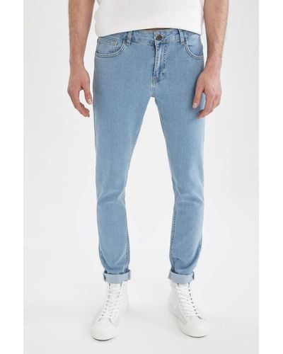 Defacto Super skinny fit – jeanshose mit schmalem bein und normaler taille - Blau
