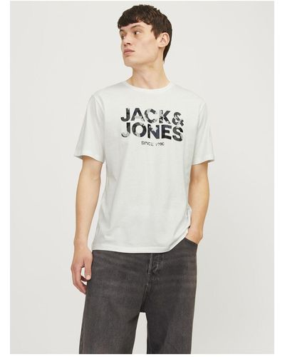 Jack & Jones Rundhals-logo-t-shirt - Weiß