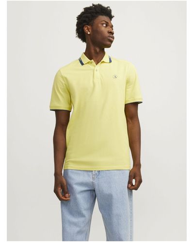 Jack & Jones T-shirt einfarbiges polo-t-shirt - Gelb