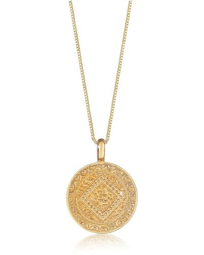 Elli Jewelry Halskette münze plättchen vintage look ornament 925 silber - Mettallic
