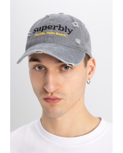 Defacto Unisex-baseball-cap aus jeans mit stickerei b8006ax24sm - one size - Grau