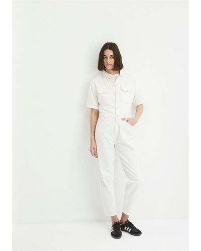 Mavi Doria iconic off-white denim jumpsuit-86431 - Weiß