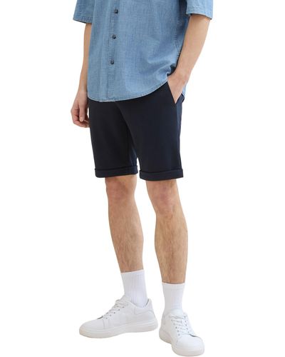 Tom Tailor Schmale piqué-chino-shorts - Blau