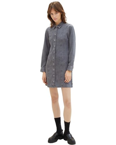 Damen-Kleider von Tom Tailor Denim in Grau | Lyst DE