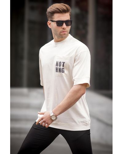 Madmext Farbenes oversize-t-shirt mit taschendetail - Schwarz