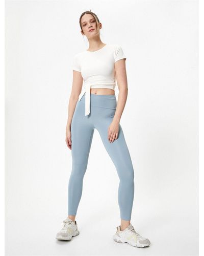 Koton Sport-leggings mit hoher taille, schmal - Blau