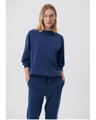 Mavi Lux touch marineblaues modal-sweatshirt