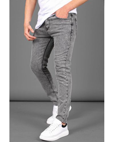 Madmext Geräucherte skinny fit jeans - Grau