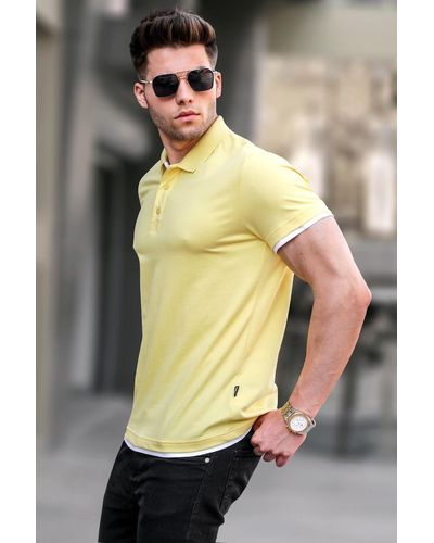 Madmext Es basic-t-shirt mit rollkragen - Gelb