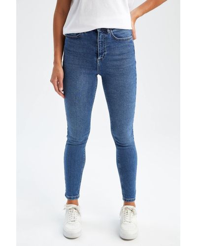 Defacto Skinny fit jeans mit hoher taille y0849az22au - Blau