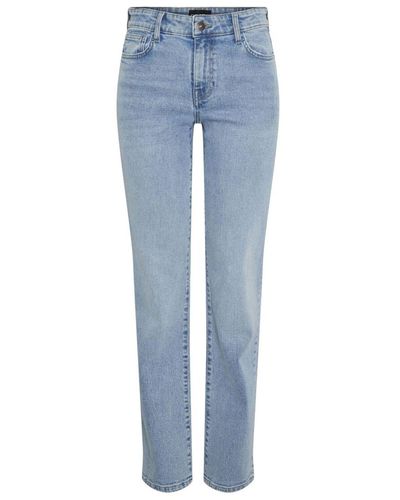 Pieces Pckelly mw straight jeans lb302 noos - Blau