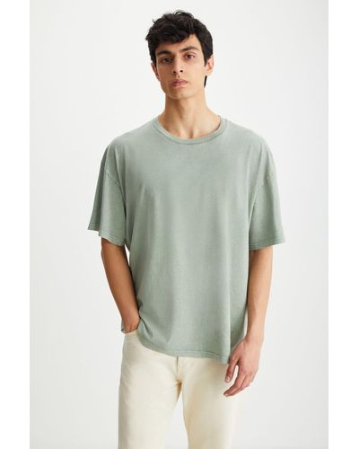 Grimelange Ringo t-shirt, 100 % baumwolle, rundhalsausschnitt, , mit wascheffekt - Grün