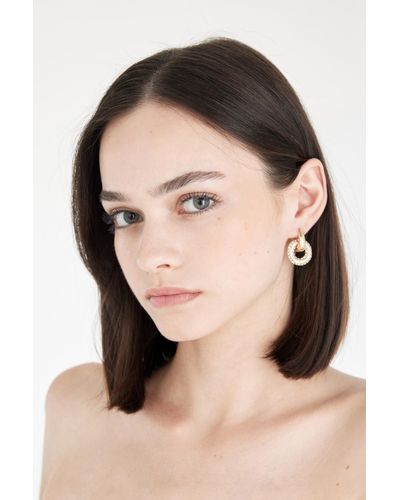 Defacto Ohrringe mit schmucksteinen aus gold - Natur