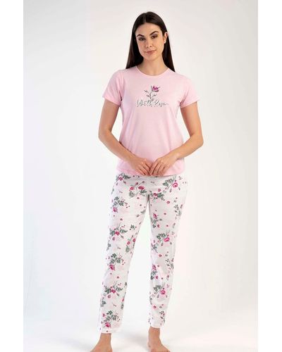 C&City Kurzarm-pyjama-set pink-441001 - Mehrfarbig