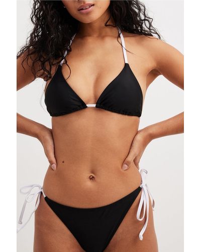 NA-KD Colorblock-bikini-höschen mit bindebändern - Schwarz