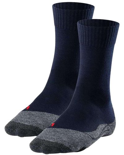 FALKE Socken 2er pack trekkingsocken tk 2, ergonomic, merinowoll-mix - Blau