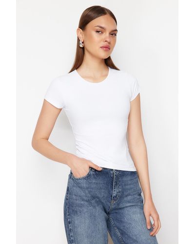 Trendyol T-shirt slim fit - Weiß