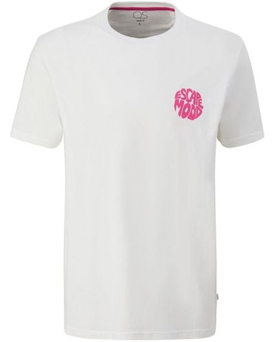 Qs By S.oliver T-shirt mit brust- und rückenprint - Weiß