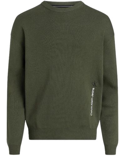 Calvin Klein Vertikaler institutioneller pullover - Grün