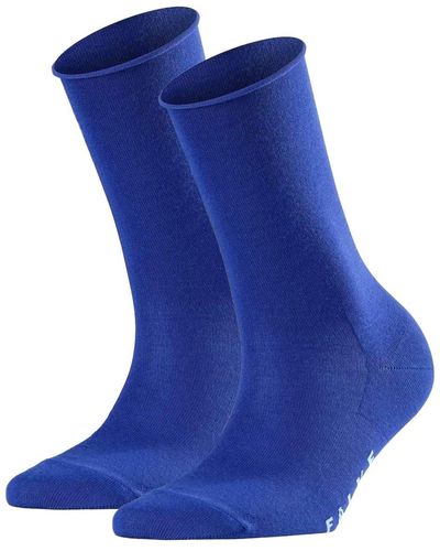 FALKE Socken active breeze 2er pack uni, rollbündchen, lyocellfaser - Blau