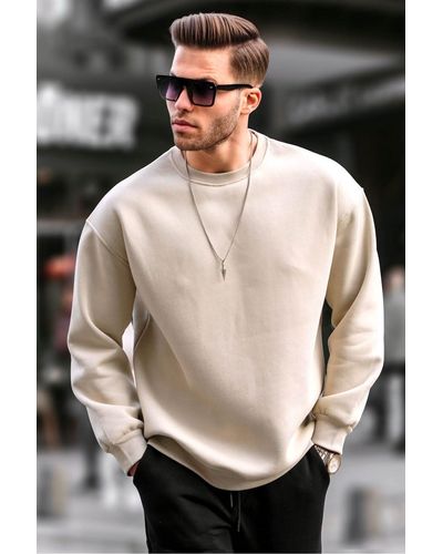 Madmext S oversize-basic-sweatshirt mit rundhalsausschnitt - Schwarz