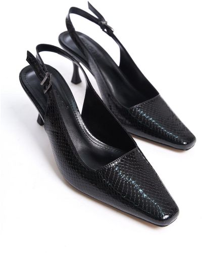Capone Outfitters Schuhe mit offenem rücken und mittelhohem absatz - Schwarz