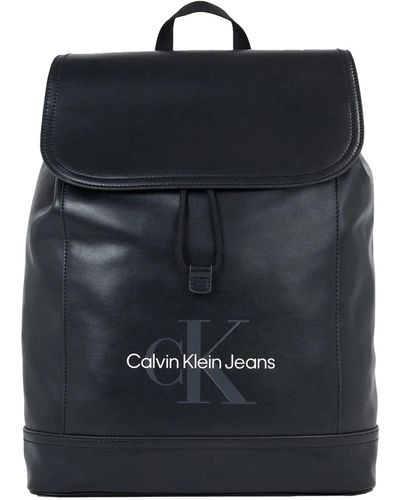 Calvin Klein Rucksack, , einfarbig, mit logo, reissverschluss - Schwarz