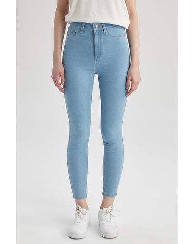 Defacto Super skinny jegging fit jeanshose mit hoher taille - Blau