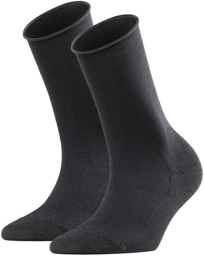 FALKE Socken active breeze 2er pack uni, rollbündchen, lyocellfaser - Schwarz
