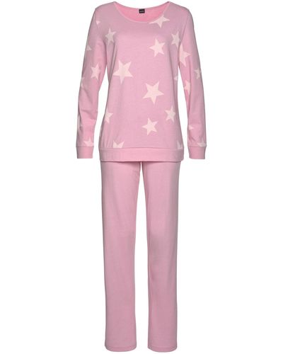Arizona Pyjama set unifarben - Pink