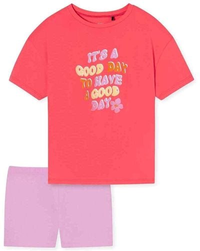 Schiesser Mädchen schlafanzug-set kurz, baumwolle, motiv - Pink