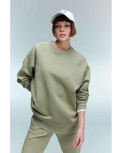 Defacto Dickes sweatshirt mit rundhalsausschnitt in oversize-passform v2697az23wn - Grün