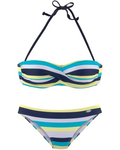 Venice Beach Bikini-set gestreift - Blau