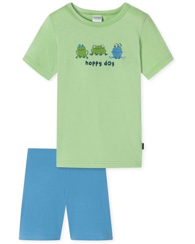 Schiesser Jungen schlafanzug-set, 2-tlg. kurz, kinder, baumwolle, motiv - Grün