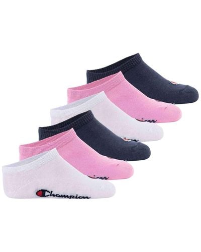 Champion Kinder socken, 6er pack sneaker socken, logo, einfarbig - 31/34 - Pink