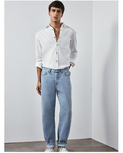 LTB Vernon jeanshose mit normaler taille, geradem schnitt und weitem bein - Grau