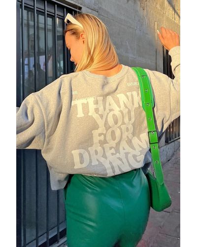 Swist Es "thank you"-bedrucktes sweatshirt aus baumwolle - Grün