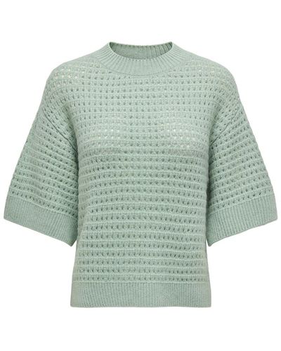 Jdy Strickpullover knit fit rundhals gerippte ärmelbündchen tief angesetzte schulter pullover - Grün