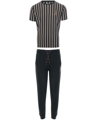 Threadbare Loungewear-pyjama-set "jagger" - Schwarz