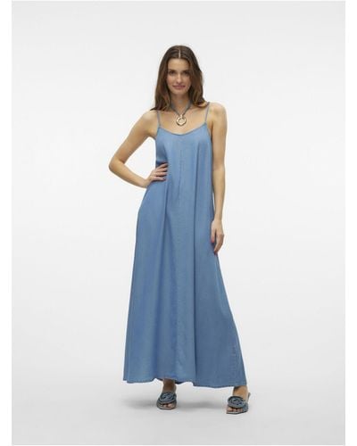 Vero Moda Jeanskleid vmharper langes kleid - Blau