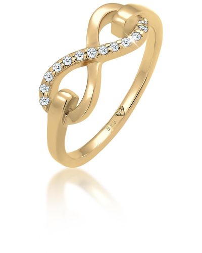 Elli Jewelry Ring unendlichkeitssymbol diamant (0.065 ct.) 585 gelbgold - Mettallic