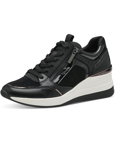 Tamaris Low sneaker low top 1-23703-41 001 black lederimitat/ textil mit removable sock - Schwarz