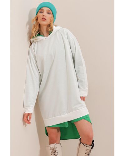 Trend Alaçatı Stili Sweatshirt oversized - Grün