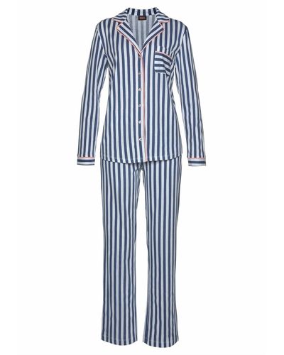 H.i.s. Pyjama set gestreift - Blau