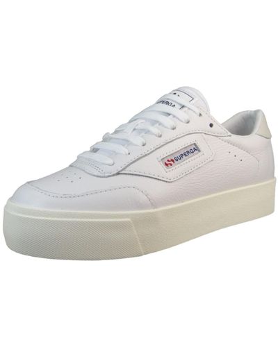 Superga Low sneaker 3854 court platfrom s4123tw agb white favorio leder - Weiß